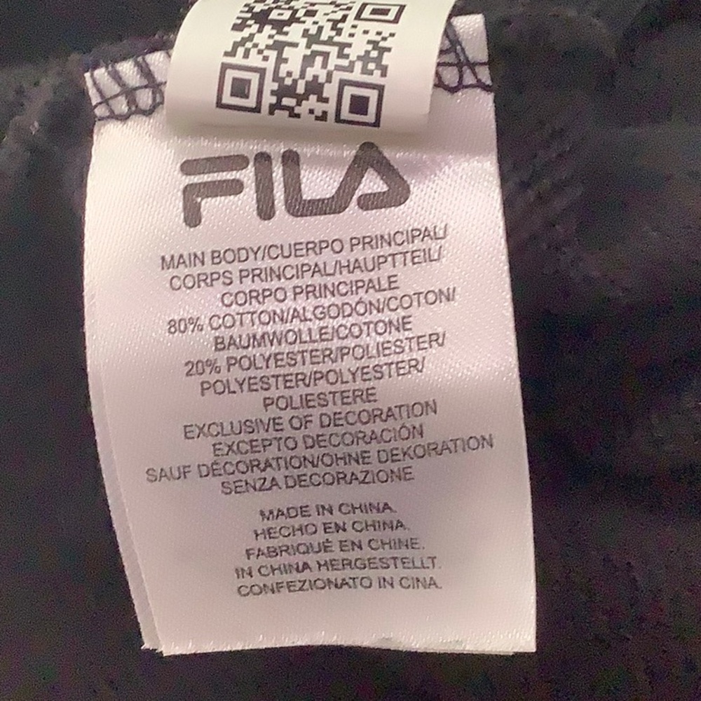 Fila Retro Black Sweatshirt Color Block Logo Size L - Picture 7 of 11